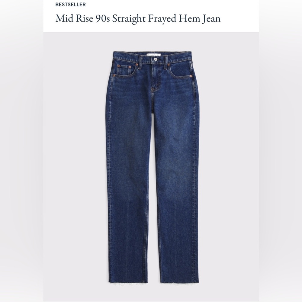 Abercrombie & Fitch Women's Straight Leg Jeans - Dark Blue